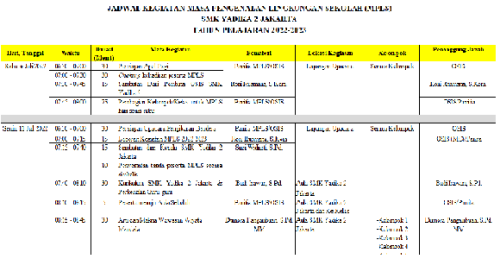 Jadwal MPLS Tahun Pelajaran 2022-2023